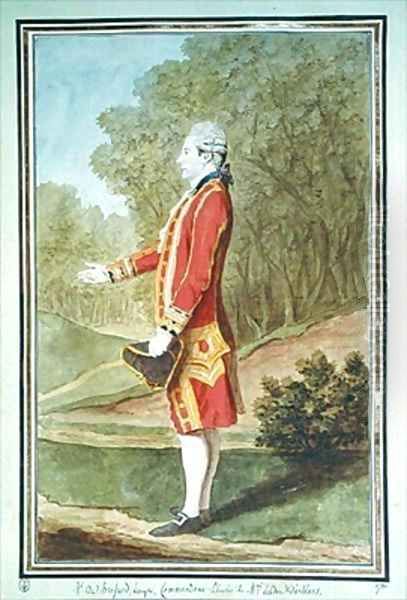 Monsieur de Brossard, Equerry to Louis Philippe d'Orleans Oil Painting by Louis Carrogis Carmontelle