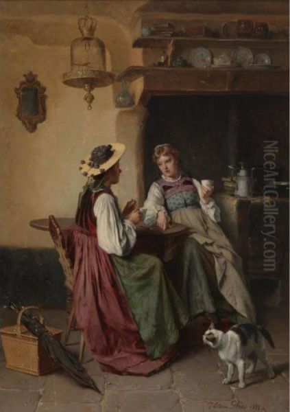 Gossips Oil Painting by Theodore Gerard