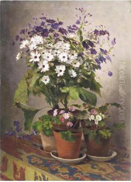 Pot De Marguerites Oil Painting by Theodore Gerard