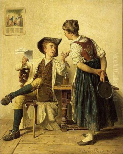 The Letter Oil Painting by Theodore Gerard