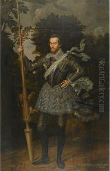 Portrait Of Sir James Scudamore Oil Painting by Marcus Ii Gerards