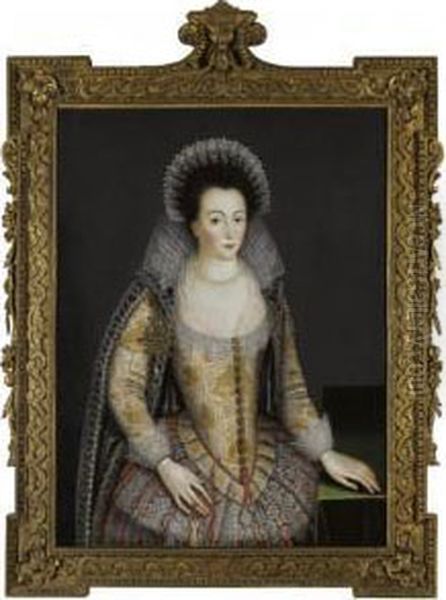 Portrait Of A Lady, Probably Alice Spencer, Countess Of Derby Oil Painting by Marcus Ii Gerards