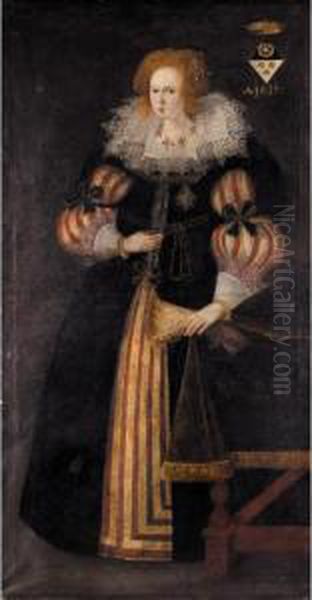 Portrait Of A Lady, A Member Of The Spiering Family Of Baden And Bavaria Oil Painting by Marcus Ii Gerards