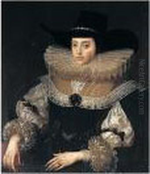 Portrait Of A Lady Oil Painting by Marcus Ii Gerards