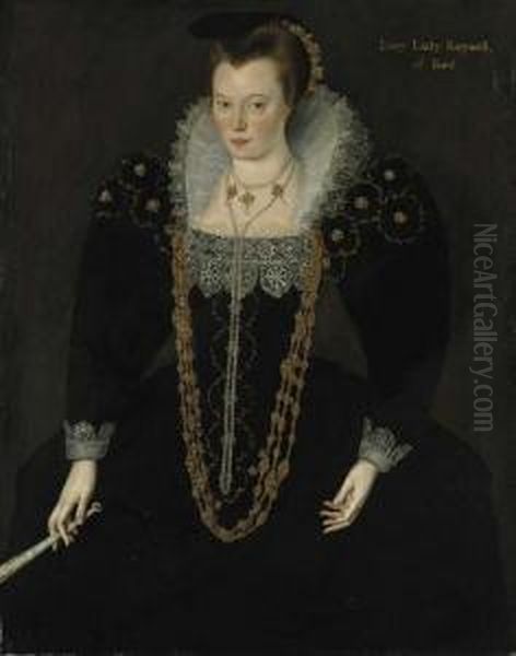 Portrait Of Lucy, Lady Reynell Of Ford Oil Painting by Marcus Ii Gerards