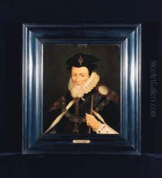 Portrait Of William Cecil Oil Painting by Marcus Ii Gerards