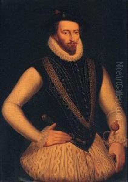 Portrait Of Sir Walter Raleigh Oil Painting by Marcus Ii Gerards