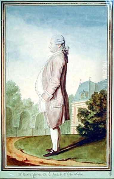 Monsieur Valentin chief taster to the Duke of Orleans Oil Painting by Louis Carrogis Carmontelle