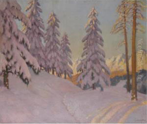 Lilac Snow Oil Painting by Mikhail Markianovich Germanshev