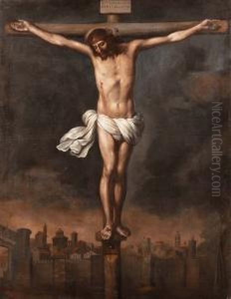 Cristo Crocifisso Oil Painting by Bernardo German Llorente