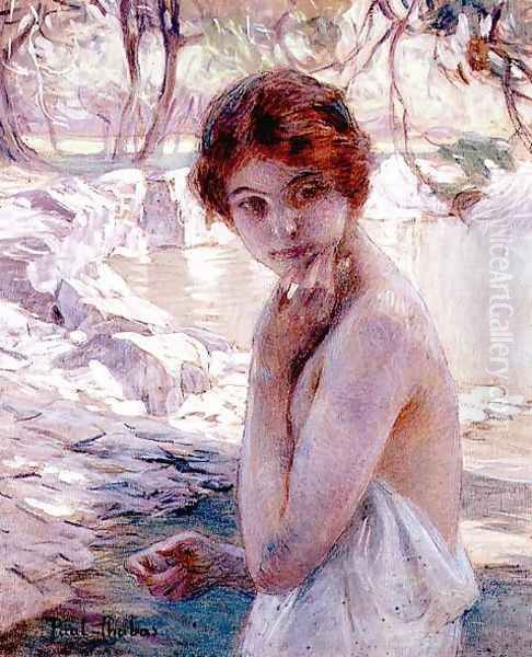 Girl by a Stream Oil Painting by Paul Chabas