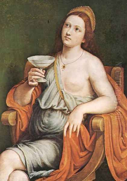 Sophonisba Drinking the Poison Oil Painting by Giovanni Francesco Caroto