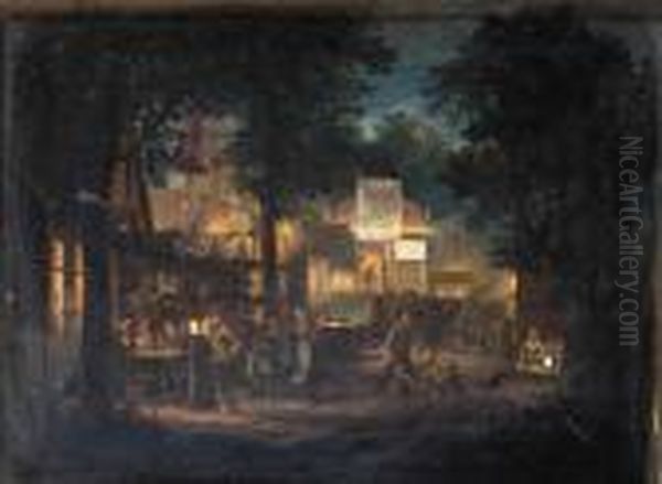 A Fair By Night Oil Painting by Hendrik Gerrit ten Cate