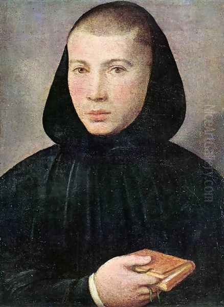 Portrait of a Young Benedictine Oil Painting by Giovanni Francesco Caroto