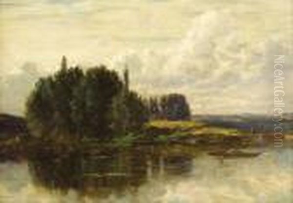 The River's Edge Oil Painting by Samuel Lancaster Gerry