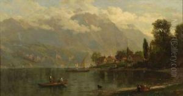 Afternoon By The Lake Oil Painting by Samuel Lancaster Gerry