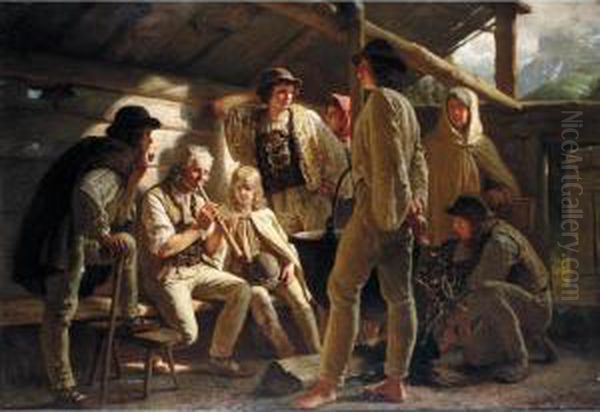 The Sheperd's Concert Oil Painting by Wojciech Gerson