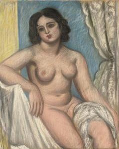 Seated Nude Oil Painting by Mark Gertler