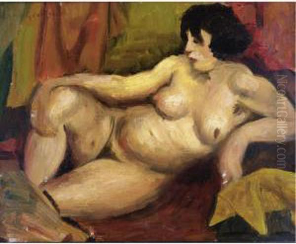 Reclining Nude Oil Painting by Mark Gertler