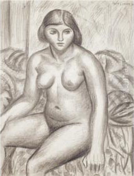 Female Nude Oil Painting by Mark Gertler