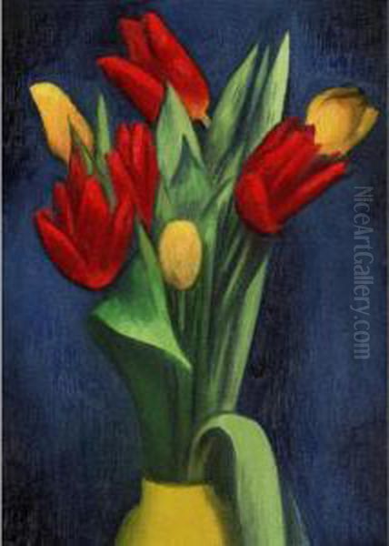 Flowers Oil Painting by Mark Gertler