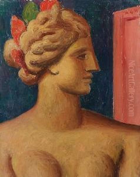 Classical Profile Oil Painting by Mark Gertler