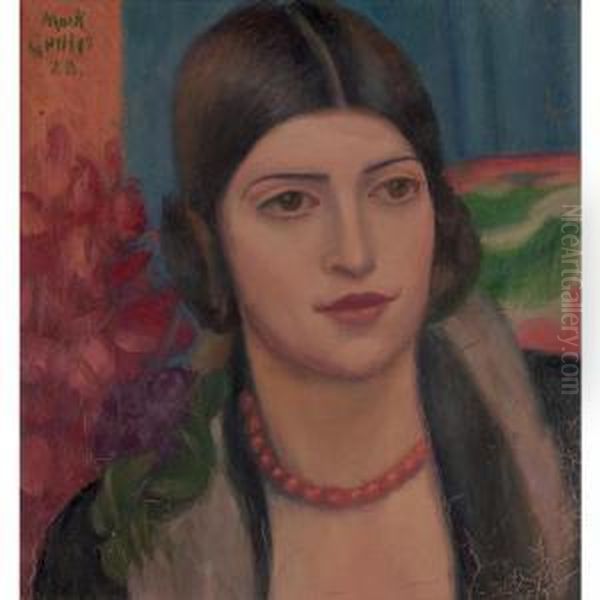 Portrait Of A Young Woman Oil Painting by Mark Gertler