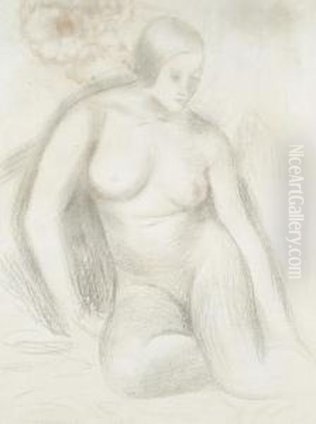 Nude Study Of Dora Carrington Oil Painting by Mark Gertler