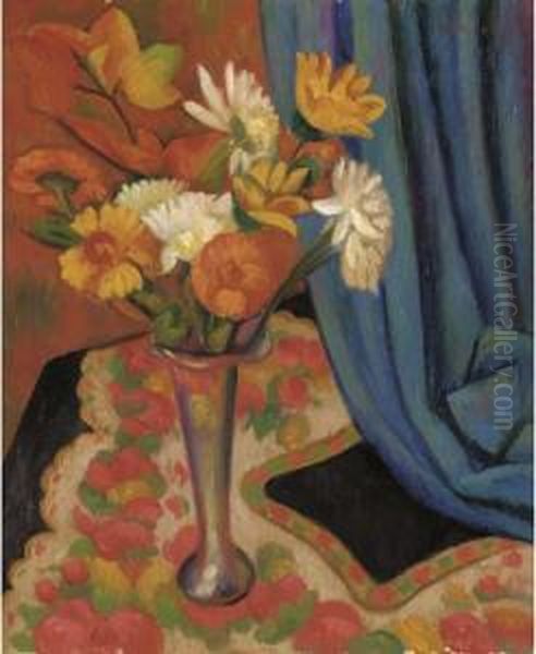 The Silver Vase Oil Painting by Mark Gertler