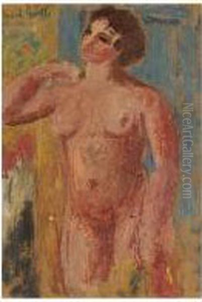 Nude Study Oil Painting by Mark Gertler