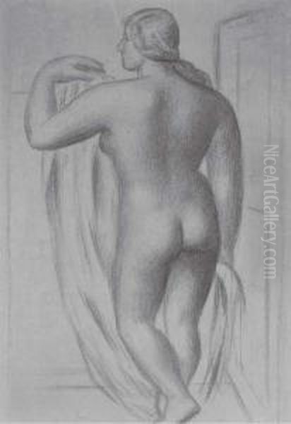 Standing Female Nude Oil Painting by Mark Gertler