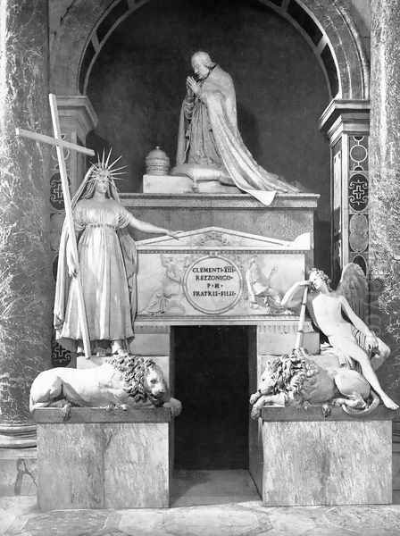 Tomb of Pope Clement XIII Oil Painting by Antonio Canova