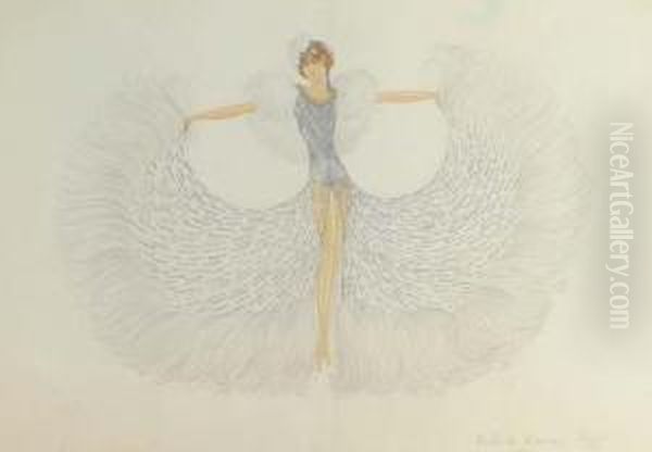 Robe De Danse, Mistinguett Oil Painting by Charles, Carl Gesmar