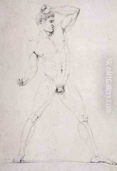 Male Nude, Creugas of Durazzo, from Pausanias's description of the Nemean Games in his 'Itinary' of Greece, 1794 Oil Painting by Antonio Canova