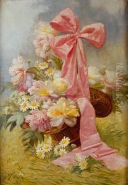 Cesto Con Flores Oil Painting by Sebastian Gessa Y Arias