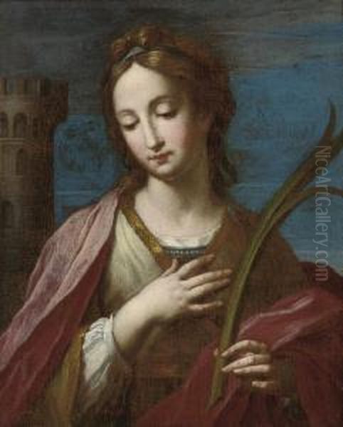 Saint Barbara Oil Painting by Francesco Giovanni Gessi