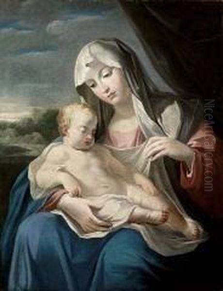 Madonna Col Bimbo Oil Painting by Francesco Giovanni Gessi