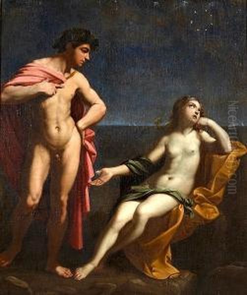 Bacchus And Ariadne (after Guido Reni) Oil Painting by Francesco Giovanni Gessi