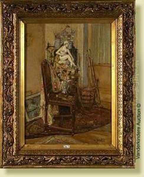 Coin Du Salon Oil Painting by Albert Geudens