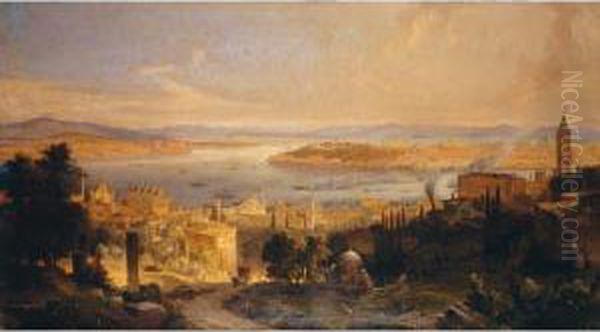 View Of Constantinople Oil Painting by Alexius Geyer