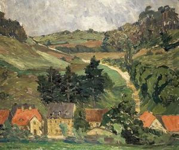 Landschaft Oil Painting by Fritz Geyer