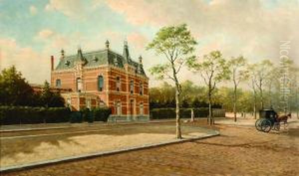 Villa Of A.e.h.goedkoop Oil Painting by Adriaan Marinus Geijp