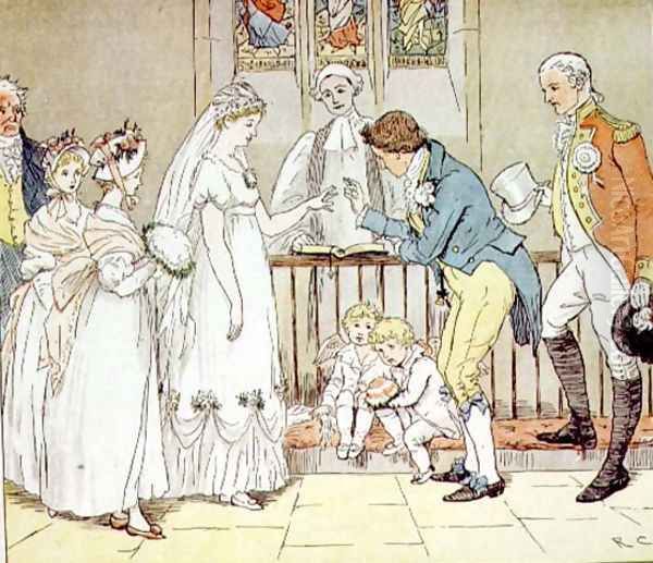 'And she very imprudently married the barber' from 'The Panjandrum Picture Book' Oil Painting by Randolph Caldecott