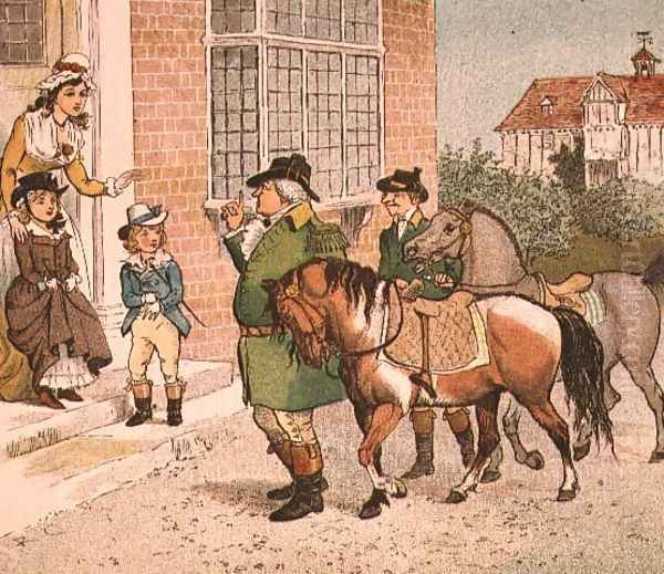 Illustration from Ride-a-cock-horse to Banbury Cross (Bringing Horses to the Children) Oil Painting by Randolph Caldecott