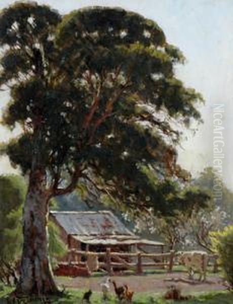 The Old Farm Cottage by Robert Edgar Taylor Ghee