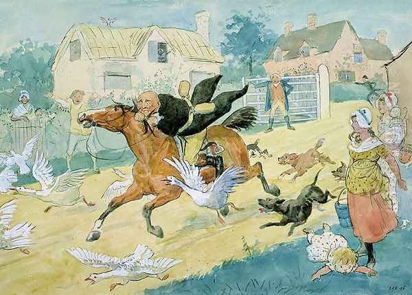 John Gilpin riding to Edmonton Oil Painting by Randolph Caldecott