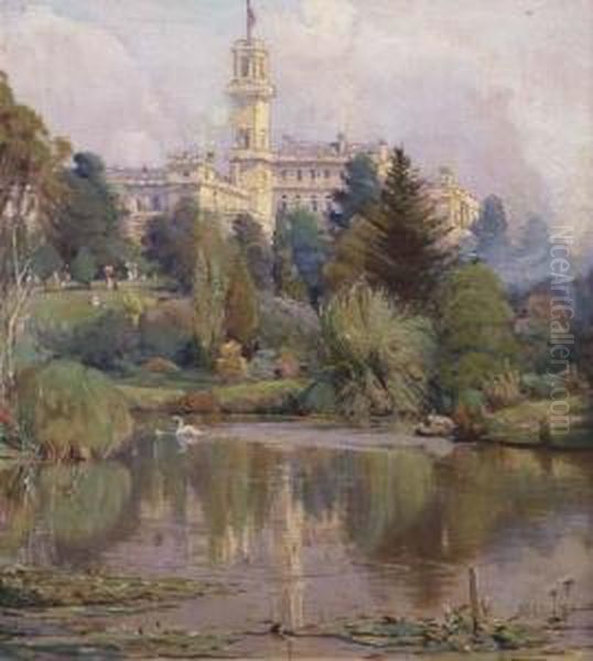 Government House, Melbourne, From Botanical Gardens by Robert Edgar Taylor Ghee