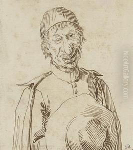 Caricature Of Pere Conti Of The French Mission In Rome Oil Painting by Pier Leone Ghezzi