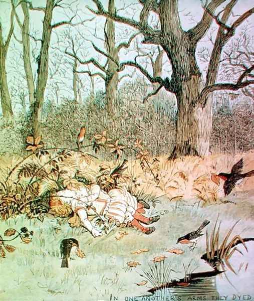 Babes in the Wood Oil Painting by Randolph Caldecott