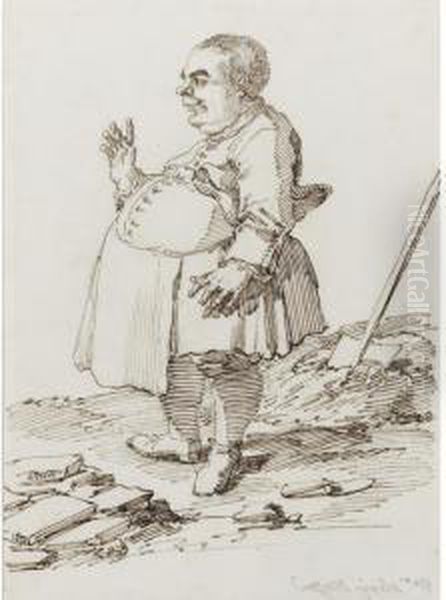 Caricature Of Alexis, The Mason Oil Painting by Pier Leone Ghezzi